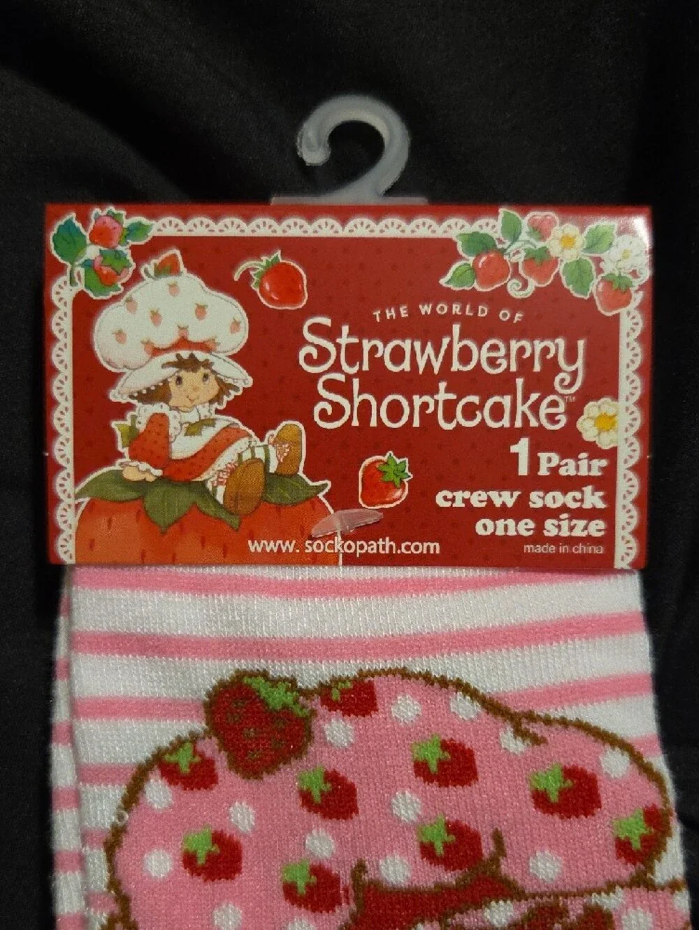 Strawberry Shortcake Pink Crew Socks